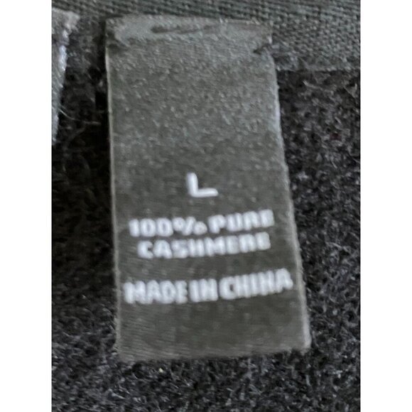 Quotation Womens 100% Cashmere Coraline Blue Key Sweater Size Large Black SP EXC - Picture 7 of 11